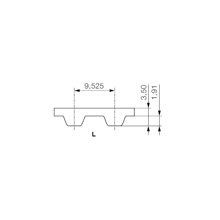 Pas zębaty 150-L-075 z40