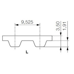 Pas zębaty 165-L-075 z44