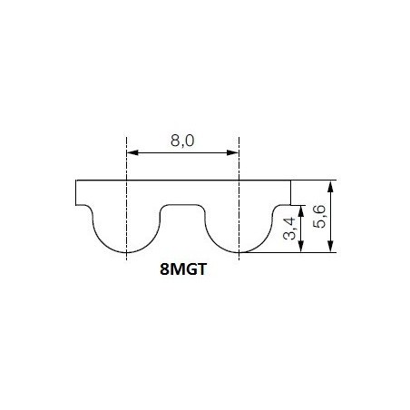 Pas zębaty 1040-8MGT-20 z130