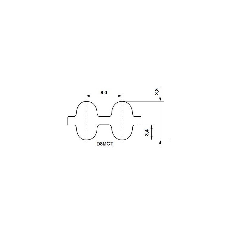 Pas zębaty 1280-D8MGT-20