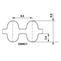 Pas zębaty 3048-D8MGT-20