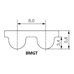 Pas zębaty 384-8MGT-30 z48