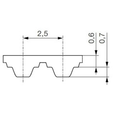 Pas zębaty 6-T2,5-1185 z474