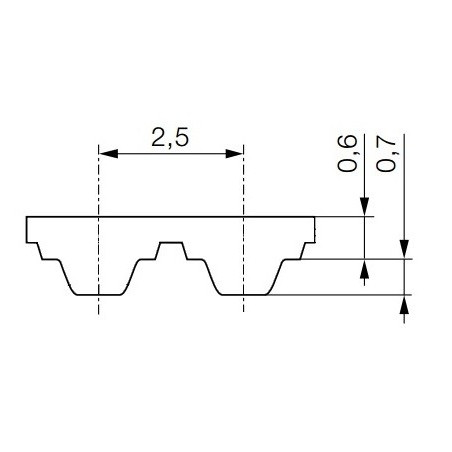 Pas zębaty 6-T2,5-265 z106