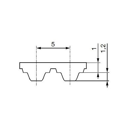 Pas zębaty 25-T5-1160 z232