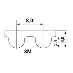 Pas zębaty 640-8M-30 z80