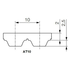 Pas zębaty 50-AT10-1700 z170