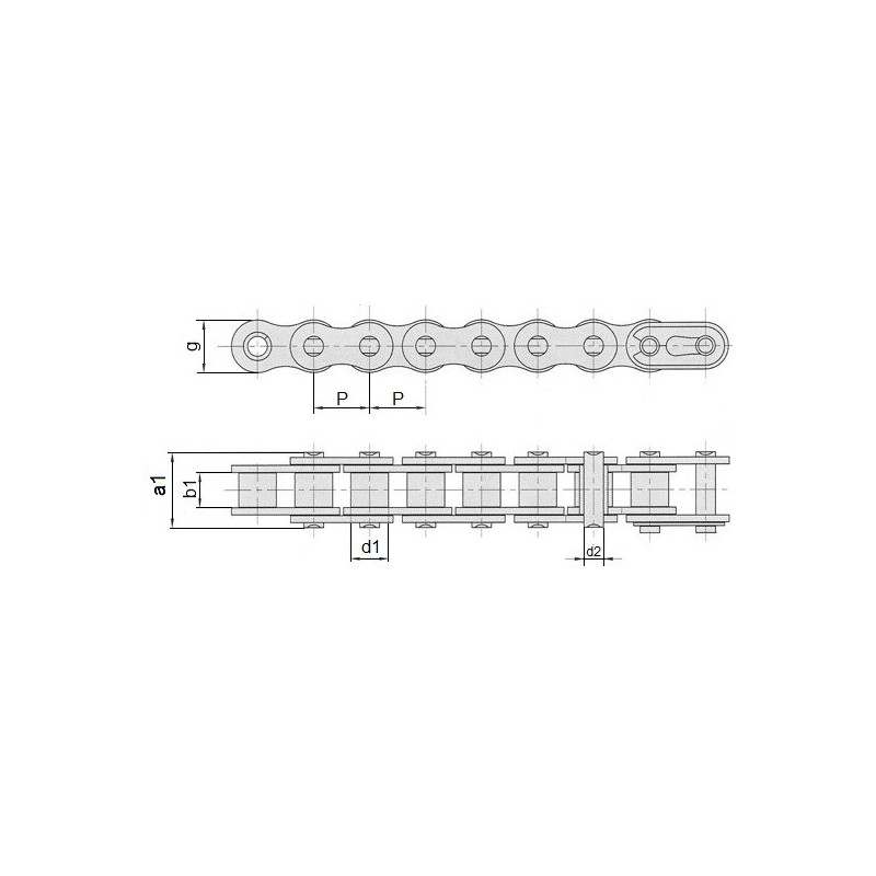 Łańcuch rolkowy 20B-1 Donghua, rolka 5mb