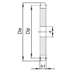 Koło łańcuchowe bez piasty 04-1-z16 (6x2,8mm)