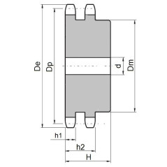 Koło łańcuchowe 05B-2-z19 (8x3mm)