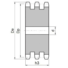 Koło łańcuchowe bez piasty 06B-3-z120 (3/8)