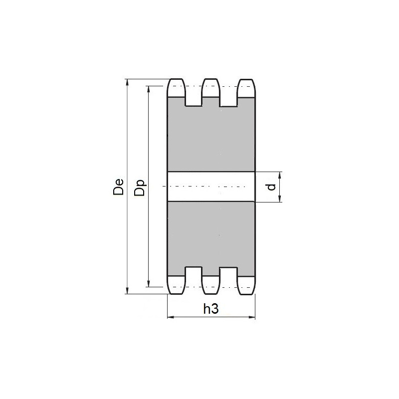 Koło łańcuchowe bez piasty 06B-3-z48 (3/8)