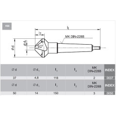 Pogł. stożkowy DIN-335-D 50 HSS TiN MK3