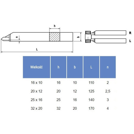 NÓŻ TOKARSKI ISO12R 1616 K10