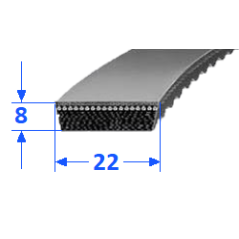 Pas szerokoprofilowy SVX 22x8 1000 OPTIBELT