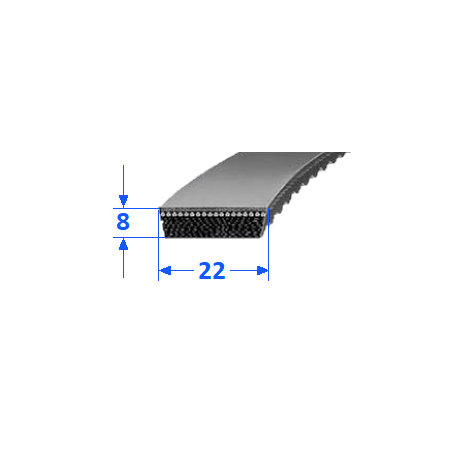 Pas szerokoprofilowy SVX 22x8 1185 OPTIBELT