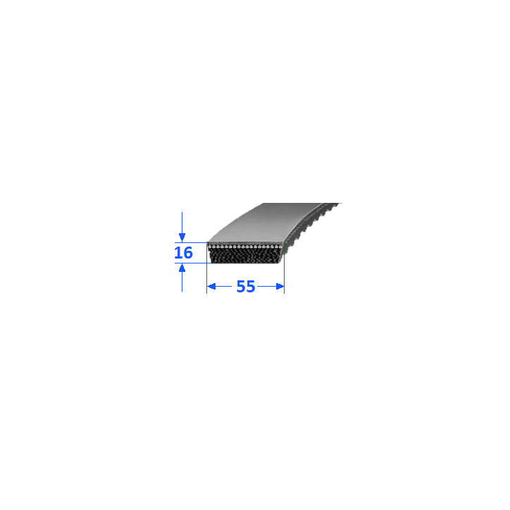 Pas szerokoprofilowy SVX 55x16 1600  OPTIBELT