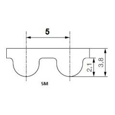 Pas zębaty 305-5M-15  z61
