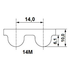 Pas zębaty 2100-14M-115 z150