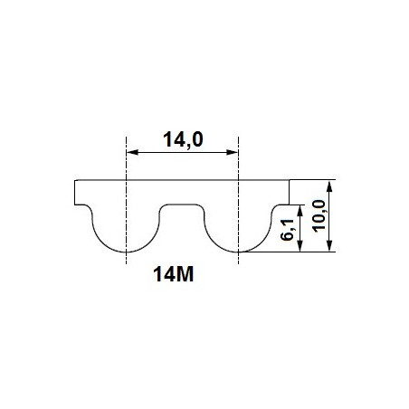 Pas zębaty 2100-14M-85 z150